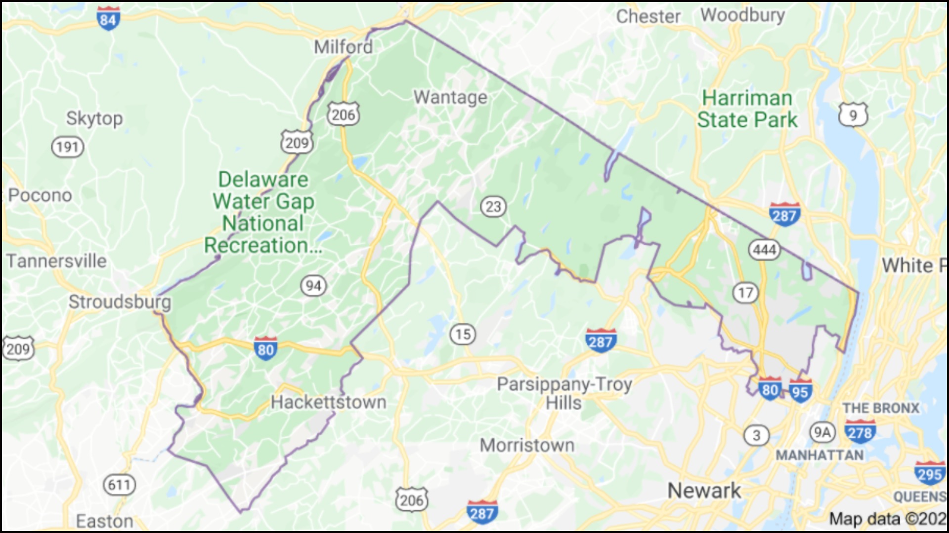 Outline of New Jersey's 5th Congressional District