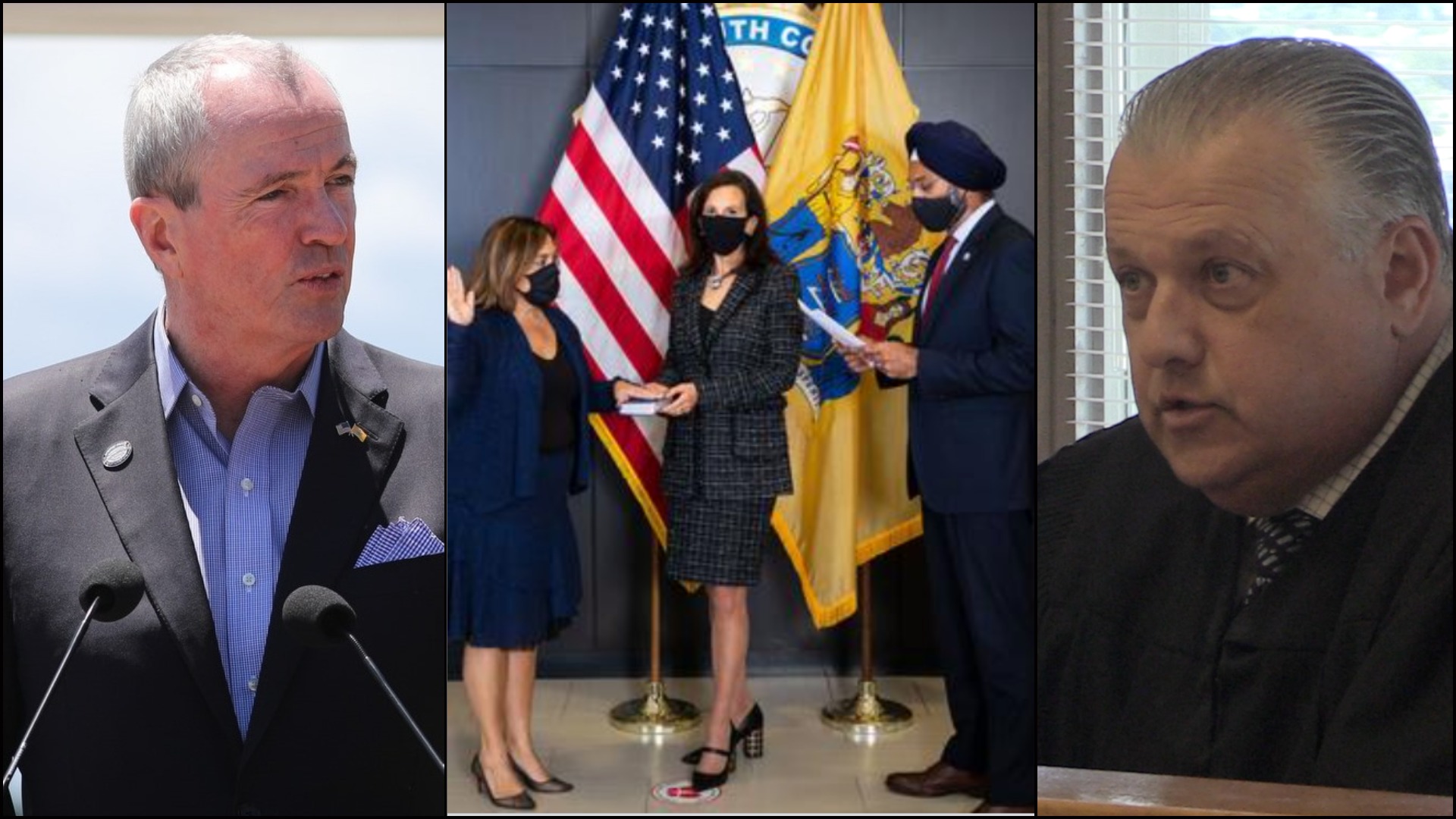 Gov. Phil Murphy - Esther Suarez - Attorney General Gurbir Grewal - Judge John A. Young